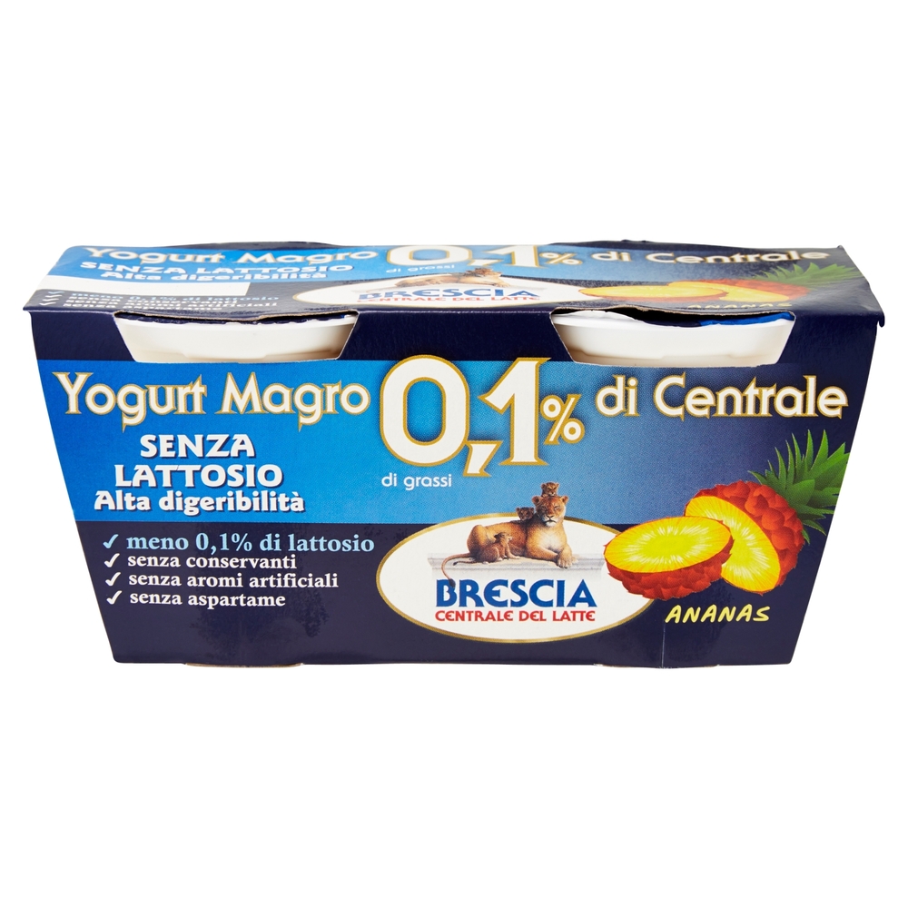Yogurt Ananas 0.1% Grassi Senza Lattosio, 2x125 g